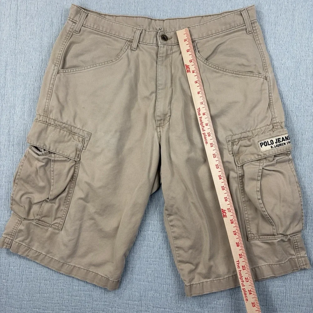 VTG POLO‎ Ralph Lauren Freighter Cargo Shorts Mens 34 Beige